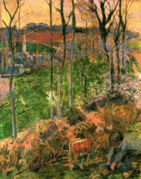 Paisaje desde Pont Aven Bretaña Paul Gauguin Pinturas al óleo